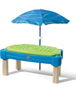 Table sable et eau Cascade avec Parasol Step2 - Bleu