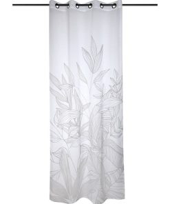 Voilage à œillets 140x260 cm Japandi gris - Gris