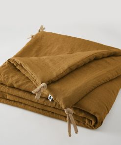 Edredon bout de lit en Lin Soline - Marron
