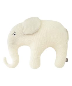 Grande peluche en coton tricot - Eléphant - Ecru