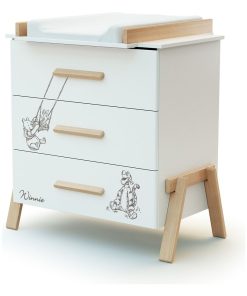 At4 - Commode À Langer Canaille Winnie Blanc Et Hêtre - Marron clair