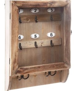 Boîte à clés rétro en bois - Marron