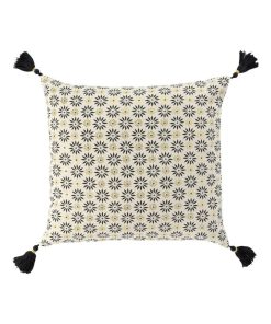 Housse de coussin 40x40 cm Or Floreor coton - Blanc