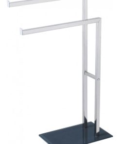 Guy Levasseur - Porte serviette double sur pied gris - Gris