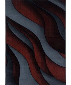 Tapis salon 200x290 LISIVE Rouge OEKO TEX idéal pour Salle à manger - Rouge