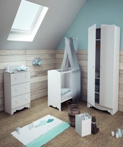 AT4 - Chambre 3 tiroirs MARELLE Blanc - Blanc
