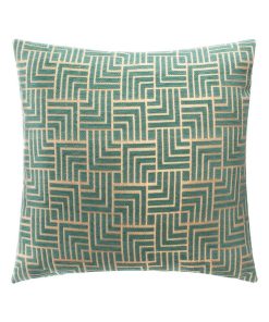 Housse de coussin chenille Géométrique vert 40x40 cm - Vert