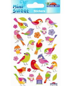 Autocollants - Oiseaux romantiques - multicolore à paillettes - Époxy - N/A