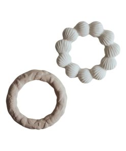 Lot de 2 jouets de dentition en hévéa Ocean and Shell - N/A