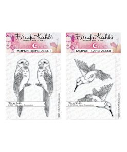 4 Tampons transparents - Perruches + Colibris - 9,5 x 6,5 cm - N/A