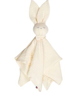 Doudou plat Lapin personnalisable, Jeanne - Ecru