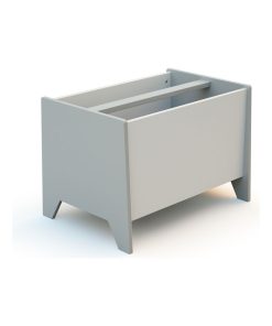 AT4 - Bac à jouets ouvert avec poignée Gris et Blanc - Blanc Gris clair