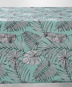 Nappe rectangulaire 140x240 cm Puebla menthe polycoton - Bleu