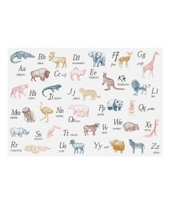 Sticker animaux alphabet 50x70 cm - Blanc