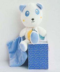 doudou Babynat Ours Marron Mouchoir Blanc Kawaii Pantin - Marron