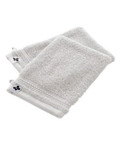 2 gants de toilette coton Collection Garance - Blanc