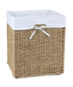 Cube De Rangement Pliable En Jonc De Mer 32 X 32 X 32 Cm - Beige
