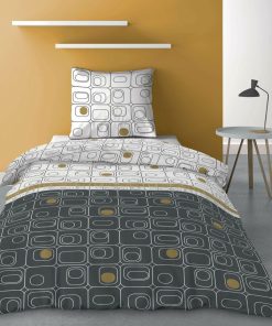 Housse de couette + taie microfibre Niagara - Gris