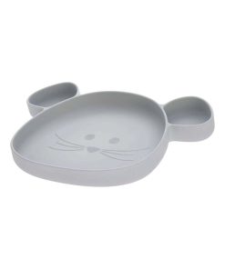 Assiette à compartiments ventousée en silicone Gris - Gris