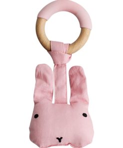 Anneau de dentition avec peluche, Animal - Rose