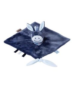 Doudou Nattou Ane Bleu Plat - Alex & Bibou - Bleu
