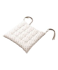 Lot de 4 galettes de chaise 16 points 38x38 Charme naturel coton - Beige