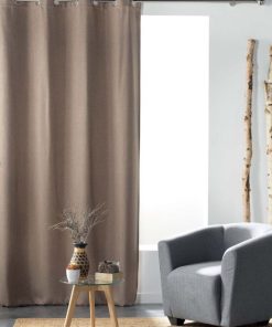 Rideau à œillets occultant tissé 135x240 cm Tramina noisette - Marron