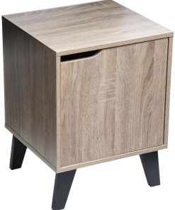 Chevet 1 porte Mix naturel - Marron