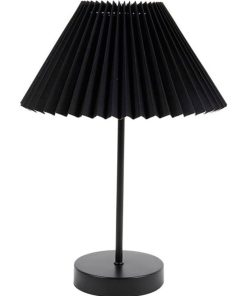 Lampe métal tissu plissé Aurélia noire - Noir