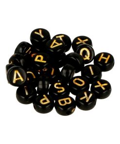 300 perles noires alphabet - N/A