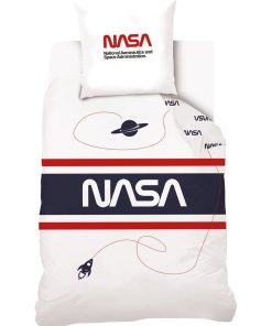 Housse De Couette NASA Spaceship et Taie D'oreiller - 100% Coton - Blanc