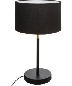Lampe droite Jule noir doré H42 - Noir