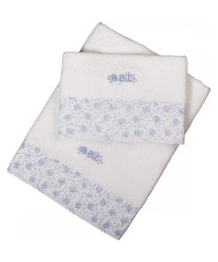 Laura Ashley Baby Set 2 Pc Serviettes Éponges - Bleu clair