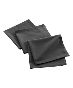 3 Serviettes de table coton recycle Collection Grand Mistral - gris anthracite