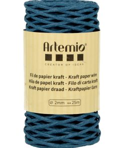 Fil de papier kraft bleu azur 2mm x 25 m - N/A