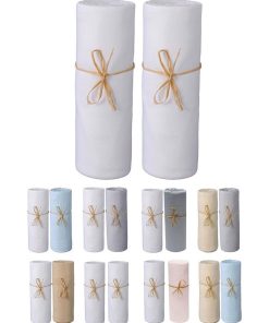 Lot x2 Draps housse bébé 100% jersey Bio peigné - 'P'tit Basile' - Blanc