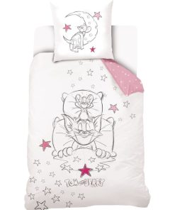 Housse De Couette Warner Tom and Jerry Fille et Taie D'oreiller - 100% Coton - Blanc
