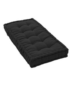 Coussin palette 60x120 cm uni Paletis noir coton - Noir