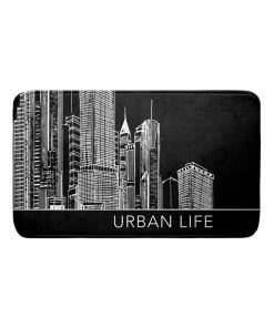 Tapis de bain 45x75 cm Central City microfibre - Noir