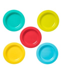 Lot de 5 assiettes en plastique 12 mois - Multicolore