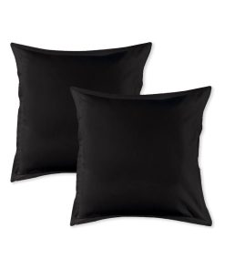 Future Home - Lot de 2 taies d'oreiller en coton noir 64x64cm - Noir