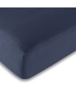 Univers Decor - Drap Housse Bleu Marine 140 X 190 Cm / 100% Coton / 57 Fils/cm² - Bleu