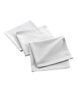 3 Serviettes de table coton recycle Collection Grand Mistral - Blanc