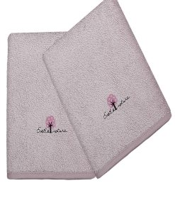 Eveil Et Nature Lot De 2 Serviettes Éponge Coton Bio - Mauve