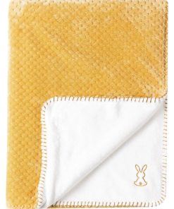 Couverture bébé Supersoft Lapidou ocre et blanc (75 x 100 cm) - Blanc