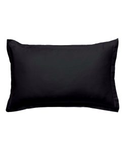 Future Home - Taie d'oreiller en coton 57 fils unie noir - Noir