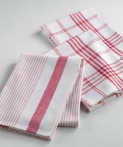 3 Serviettes Torchons Modele Praticco - Rouge