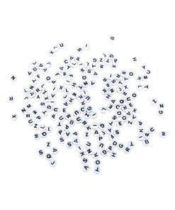 Perles Alphabet rondes blanches ø 6 mm - N/A