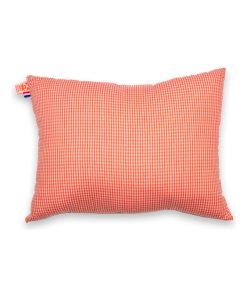 Coussin Rectangle En Coton Bio Vichy - Orange