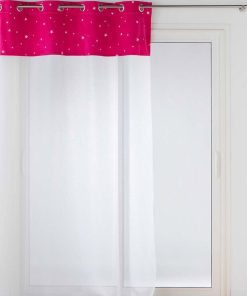 Voilage à œillets 140x240 sable phosphorescent Moonlight fuchsia - Violet